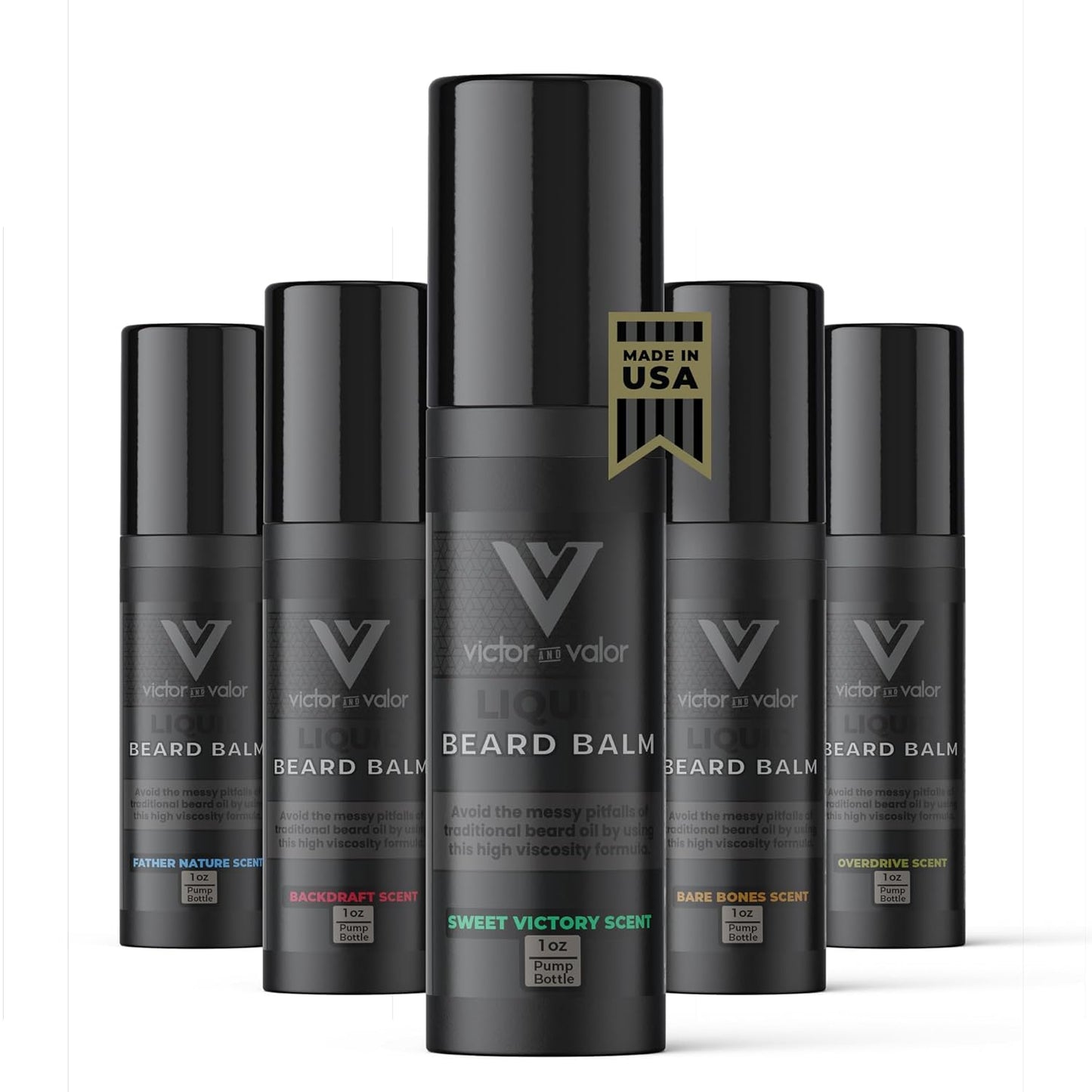 Liquid Beard Balm - Nine Moisturizing Oils Including Shea Butter & Vitamin E - High Viscosity Formula Helps Condition and Style - Men's Grooming (1 Ounce, Sweet Victory)