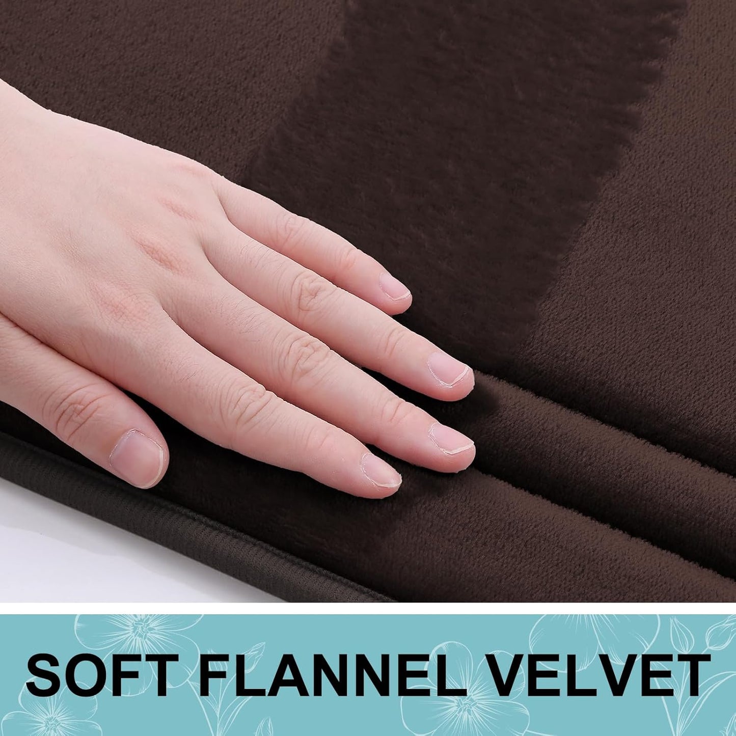 Grandaily Memory Foam Bath Mat Rug 47x32, Ultra Soft, Non-Slip and Absorbent Bathroom Rugs, Machine Wash Dry, Comfortable Bath Carpet for Bathroom Floor, Tub and Shower, Brown