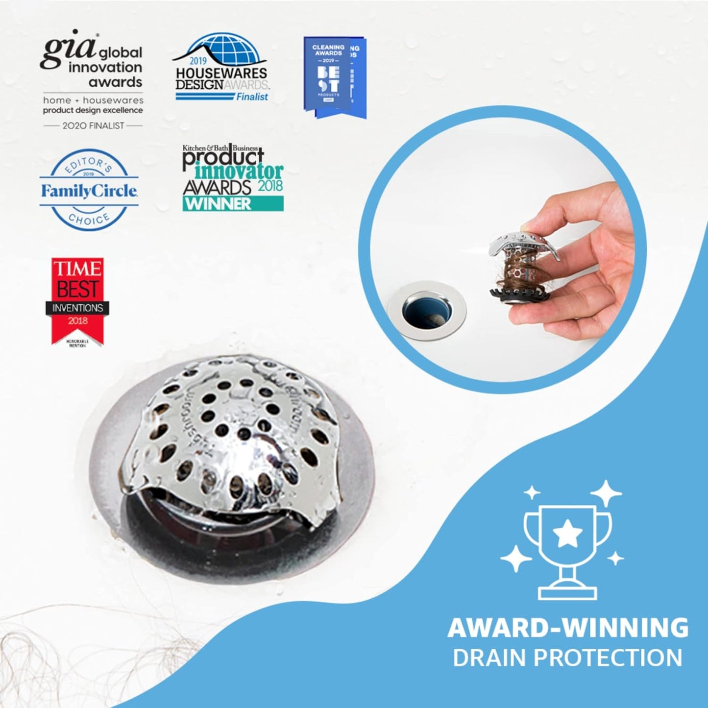 SinkShroom Ultra Revolutionary Bathroom Sink Drain Protector, Stainless Steel