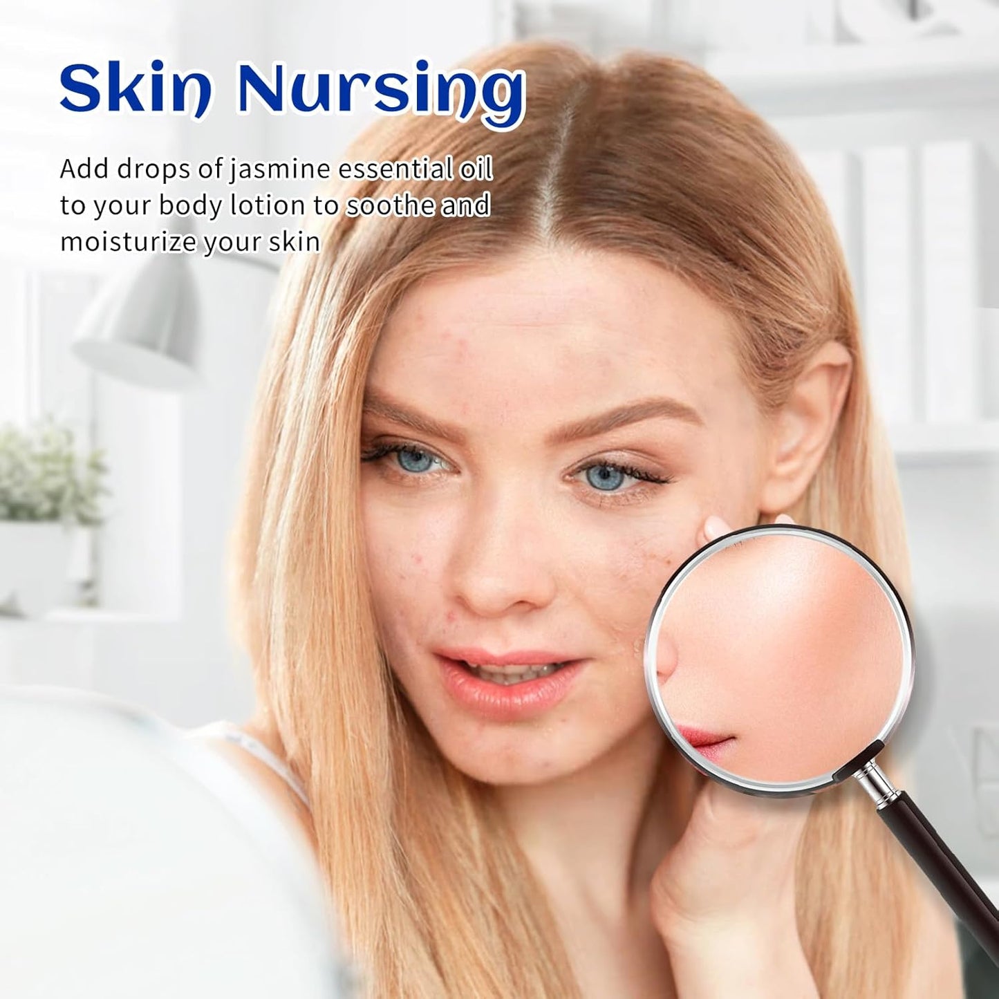 HIQILI 16 Fl Oz Jasmine Essential Oil, 100% Pure Natural for Diffuser, Hair, Skin, Perfume Making - 500ML