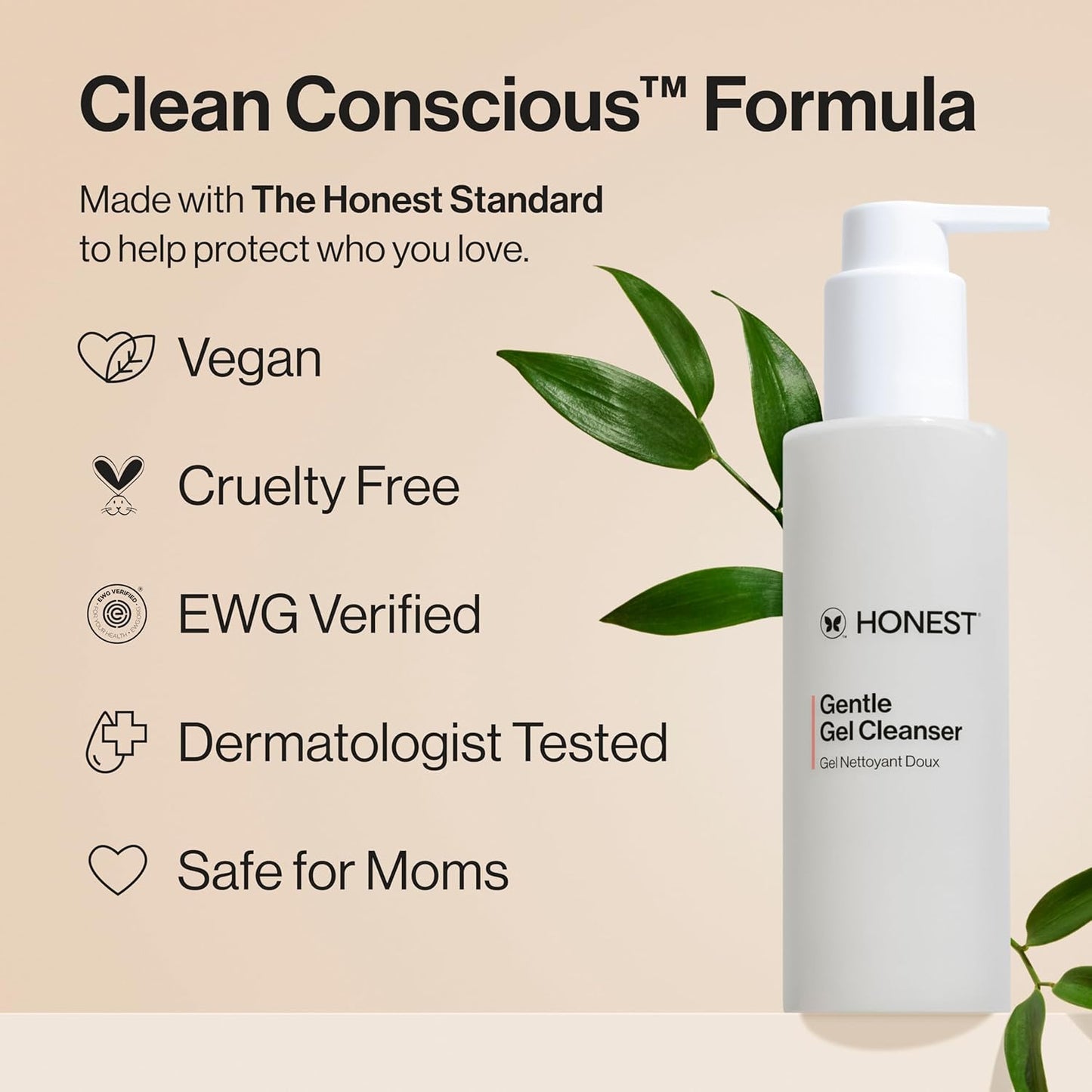Honest Beauty Mini Gentle Gel Daily Face Cleanser | Calms, Refreshes, + Hydrates | Vegan + Safe for Sensitive Skin | Travel Size, 1.5 fl oz