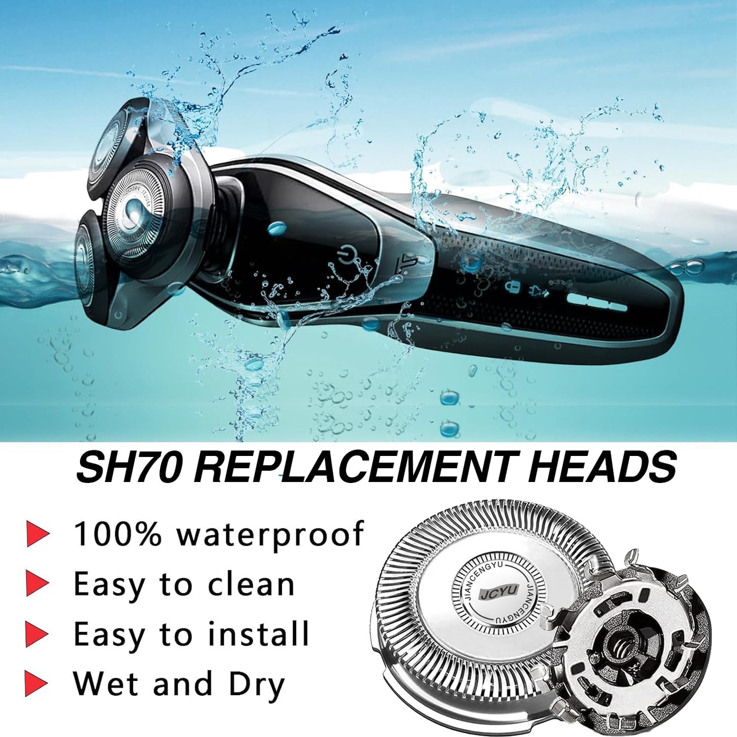 SH70/71 Replacement Head Blades Compatible with Phillips Norelco Series 7000 Electric Razor Blades,New Upgraded SH70 Blades for Philips Shaver 7000 Replacement Heads for Models S7000 SW7700 7500