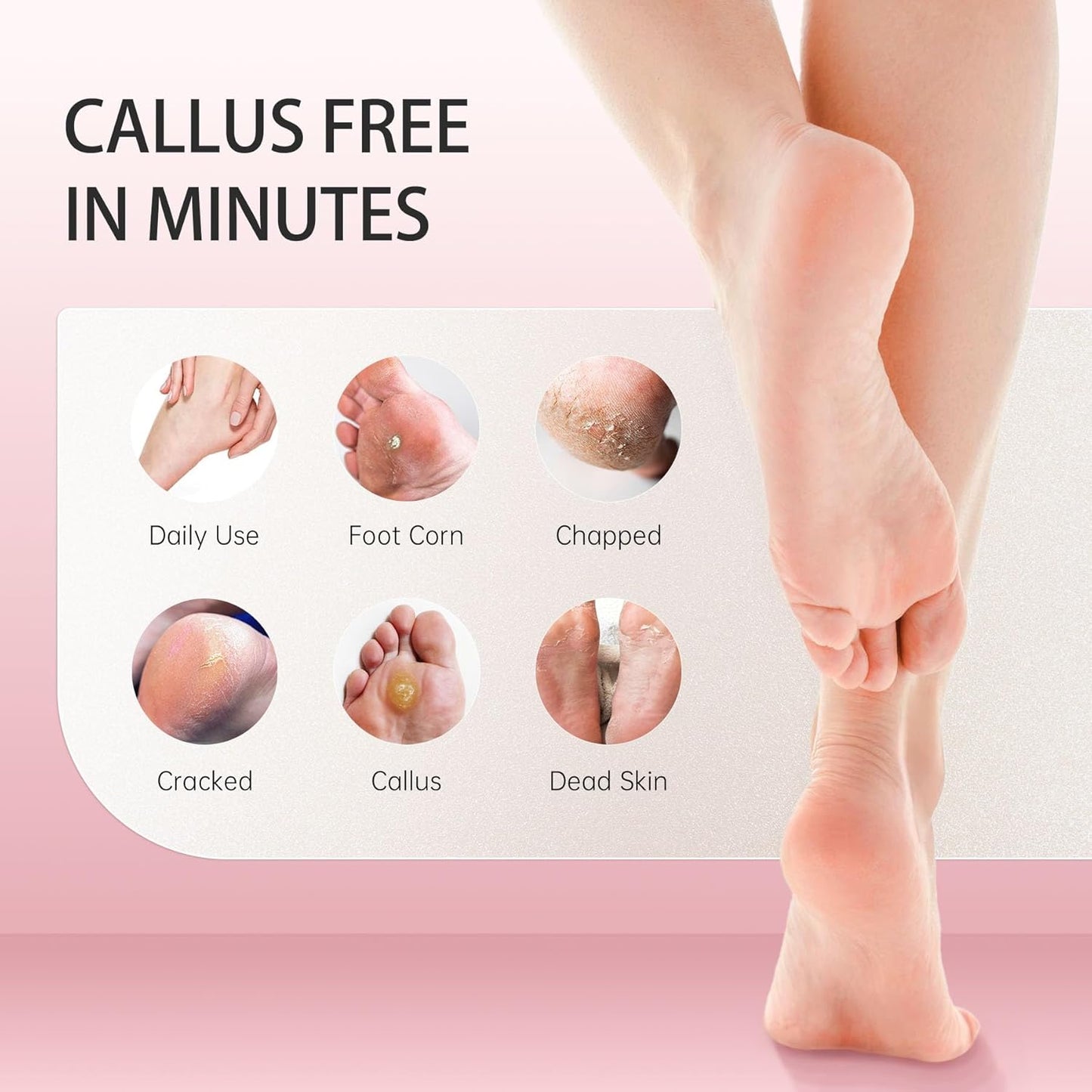 FSA&HSA Eligible Electric Foot Callus Remover with 60pcs Sandpaper Discs, Professional 1200RPM Aluminum Callus Remover for Feet, Stepless Speed Control Foot File for Dead Skin (Black)