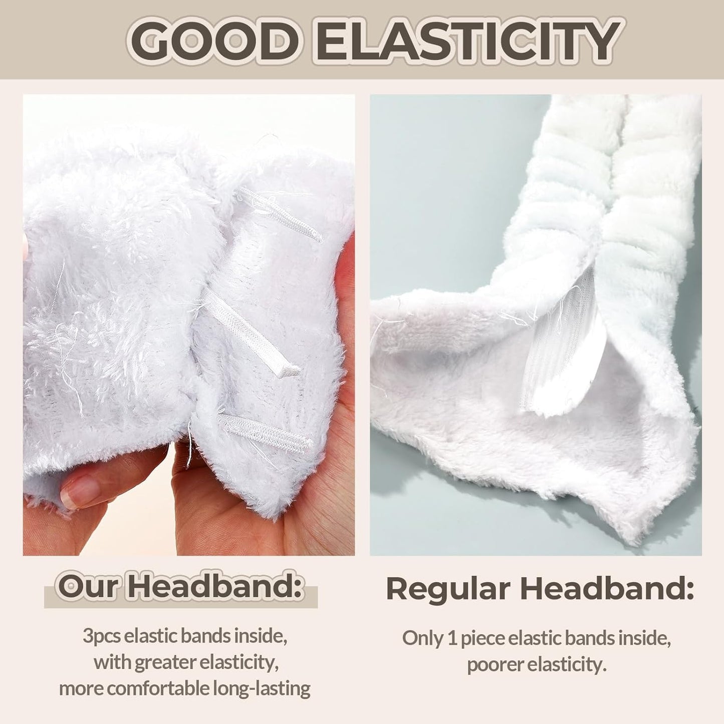 LEOBRO Spa Headband for Skin Care and Makeup, Women Teen Girls Headband for Washing Face, with Hair Scrunchies, Black & White & Gray