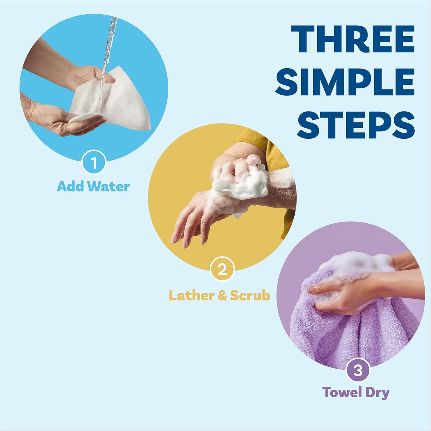 Scrubzz Disposable No Rinse Bathing Wipes for Sensitive Skin - All-in-1 Single Use Shower Wipes, Simply Dampen, Lather, and Dry Without Shampoo or Rinsing (Sensitive Skin, 4-Pack)