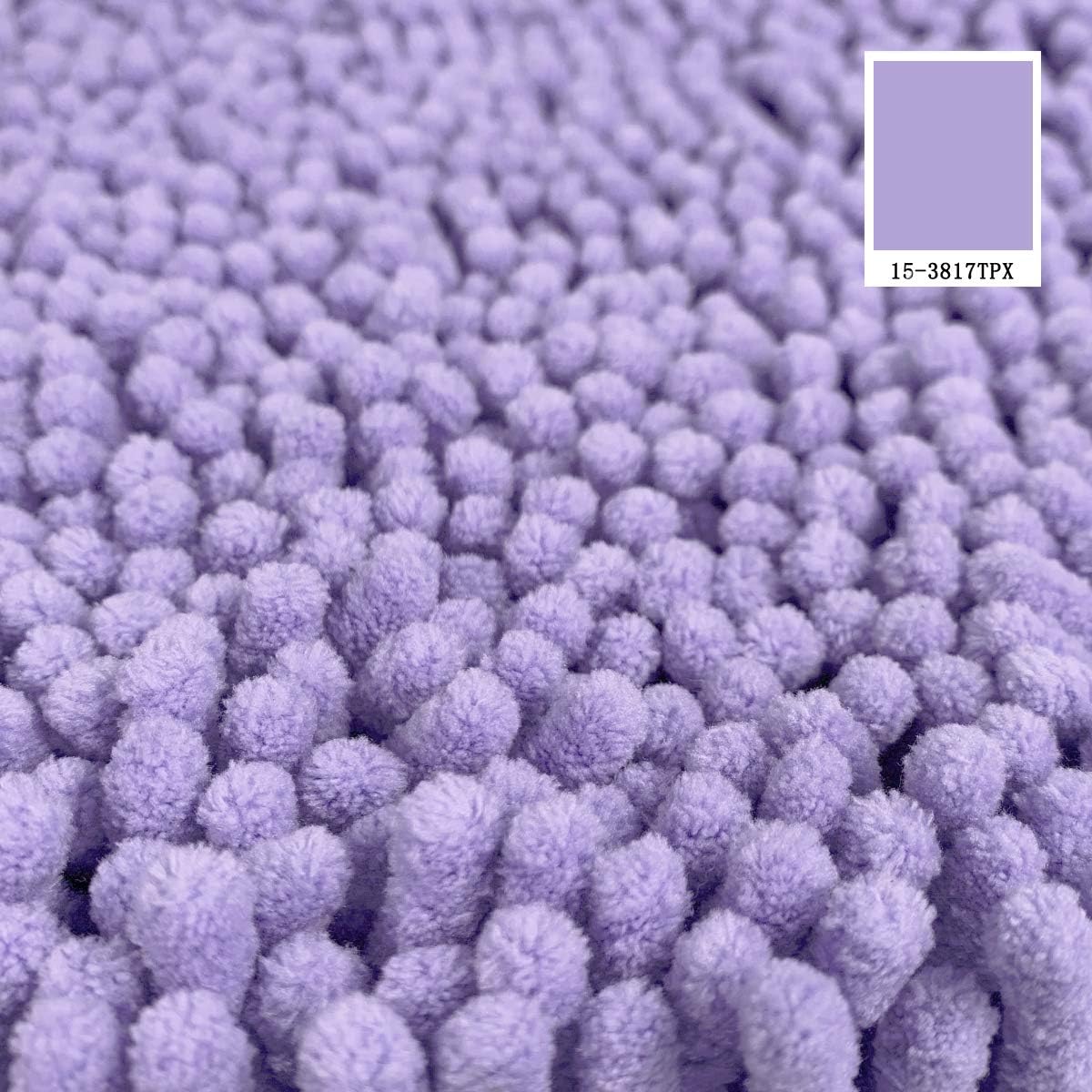 MAYSHINE Round Area Rug Set for Bathroom | Soft Plush Chenille Bath Mat, Water Absorbent Non-Slip Bathroom Rug | Washable Shag Carpet for Shower, Bedroom, or Home Décor | 36"x36" Round | Lavender