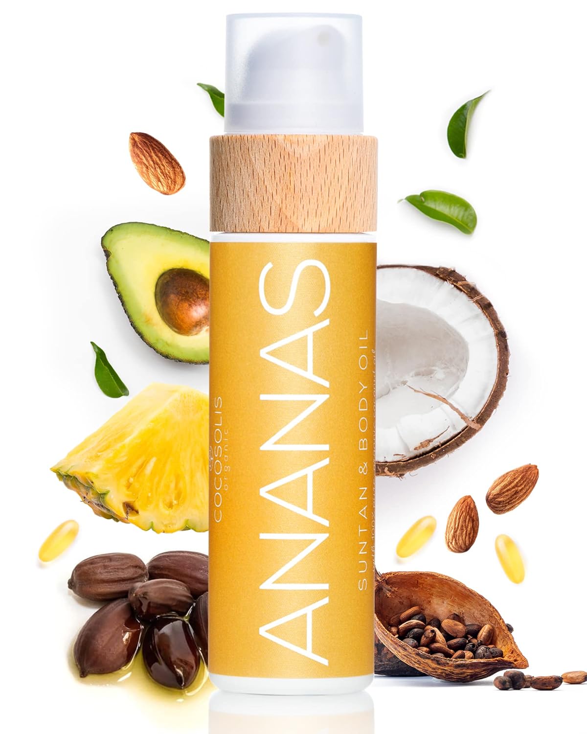 COCOSOLIS ANANAS Tanning Bed Lotion Accelerator - Organic Tanning Lotion with vitamin E & Pineapple Scent | Tanning Oil Enhancer For a Rich Chocolate Tan - Nourishing Body Lotion (3.72 fl oz)