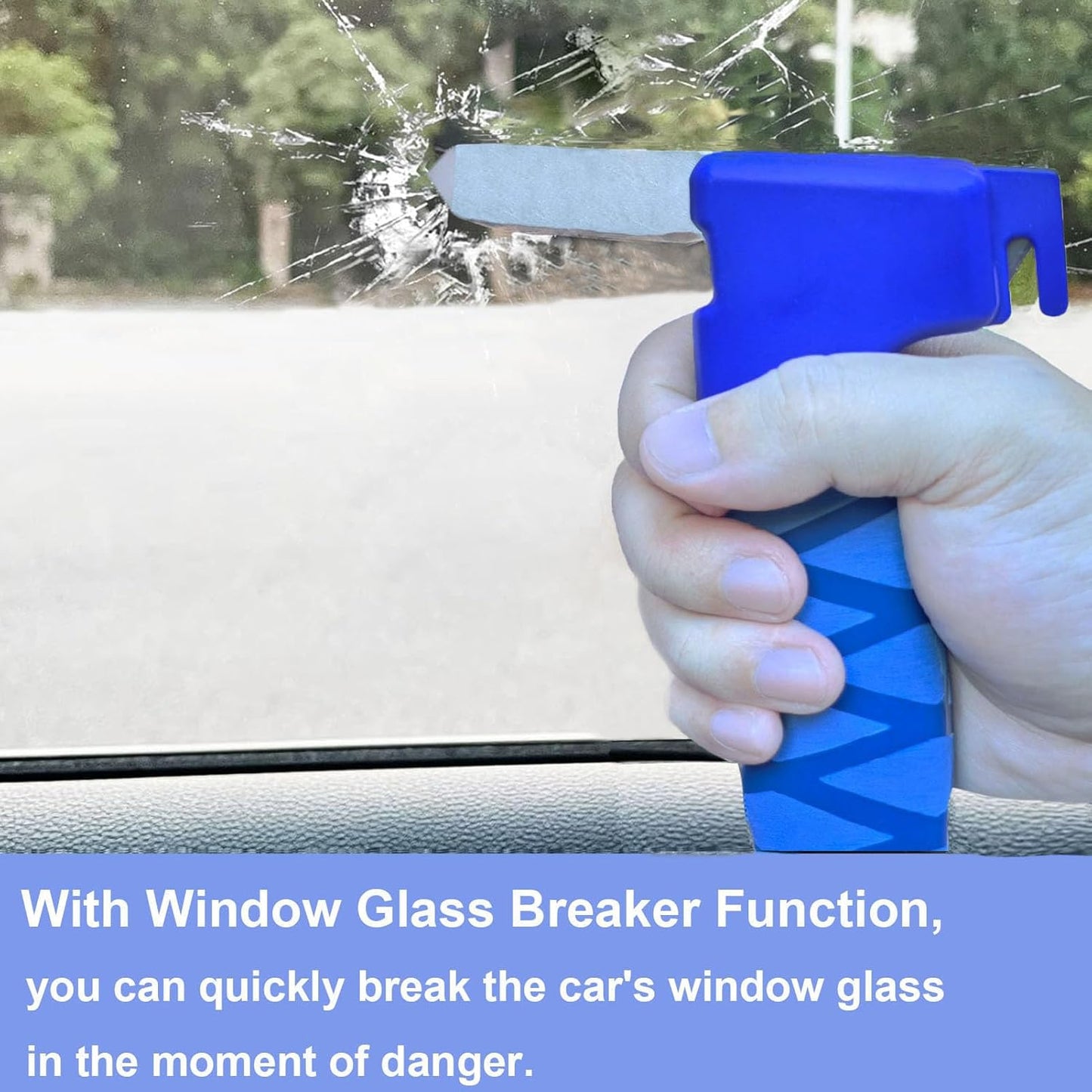 Car Door Handle for Elderly, 3-in-1 Multifunctional Handle Assist, Ultra Grip Mobility Handle for Car, Portable Vehicle Support Door Assist Bar, Max Load 500 Lbs, Anti-Slip Design, Blue