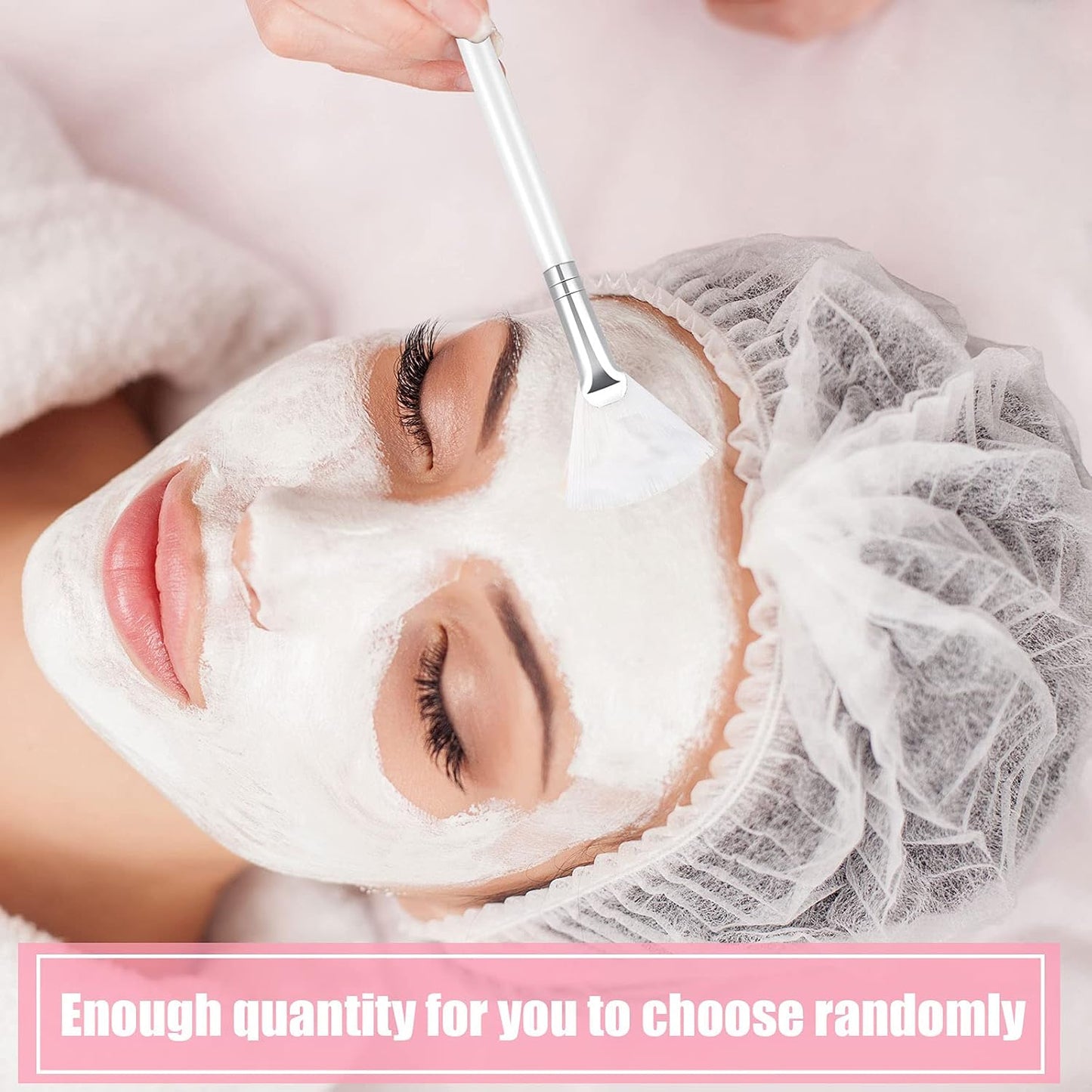 Patelai 14 Pieces Fan Brushes Applicator, Mask Brushes for Facial Makeup Tools for Face Cosmetic(White)