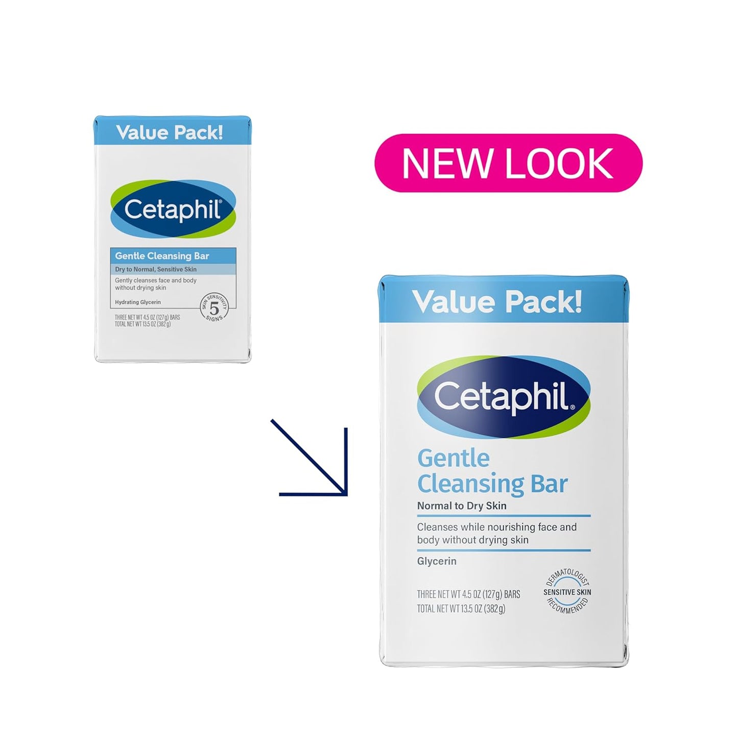 CETAPHIL Gentle Cleansing Bar, 4.5 oz Bar (Pack of 3), Nourishing Cleansing Bar For Dry, Sensitive Skin, Non-Comedogenic, Non-Irritating For Sensitive Skin