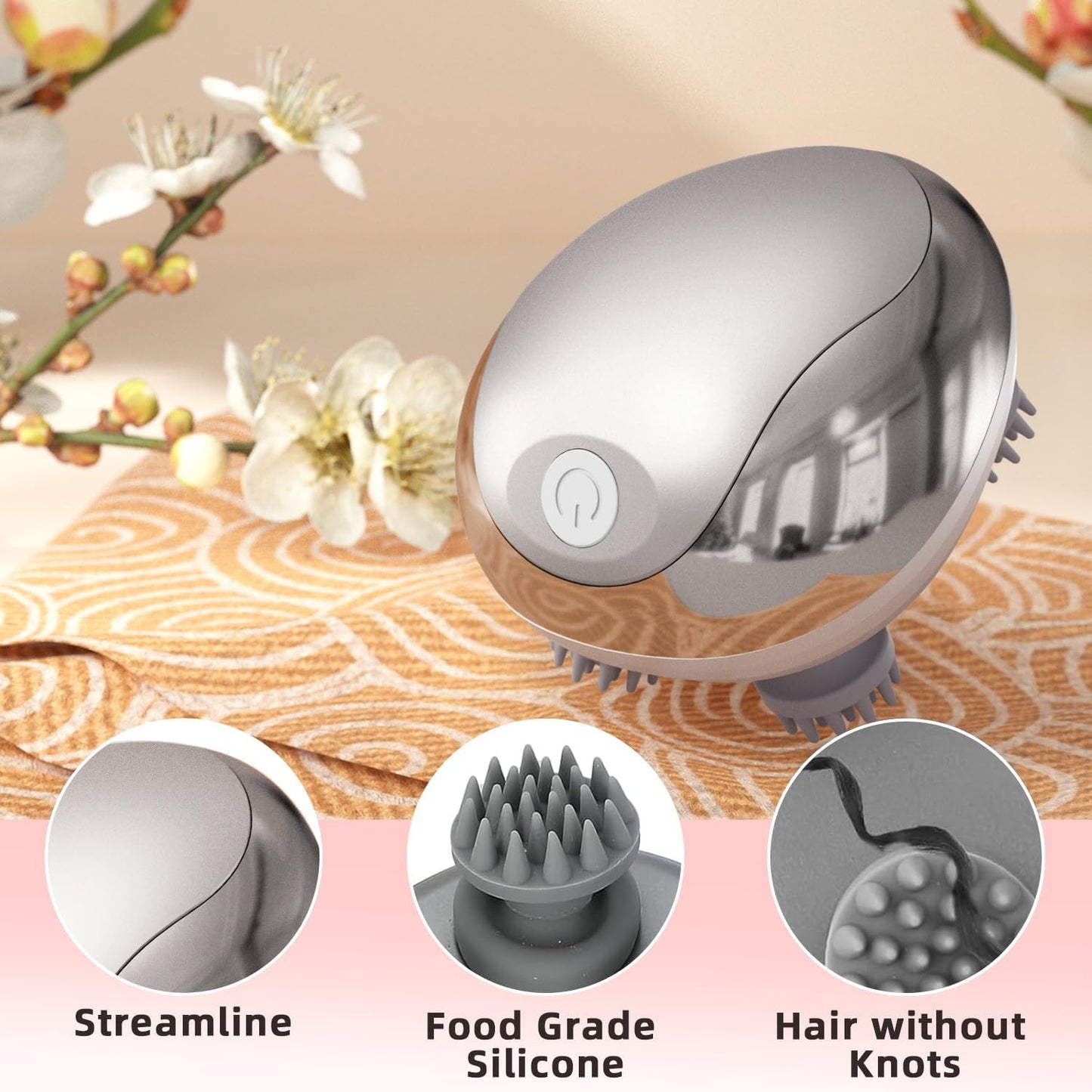 cotsoco Electric Pet Massager for Cats and Dogs Care with 8 Massage Heads, Handheld Cordless Head Scratcher Scalp Massager for Hair Growth, Deep Clean and Stress Relax, Gifts for Women, Men,Pets