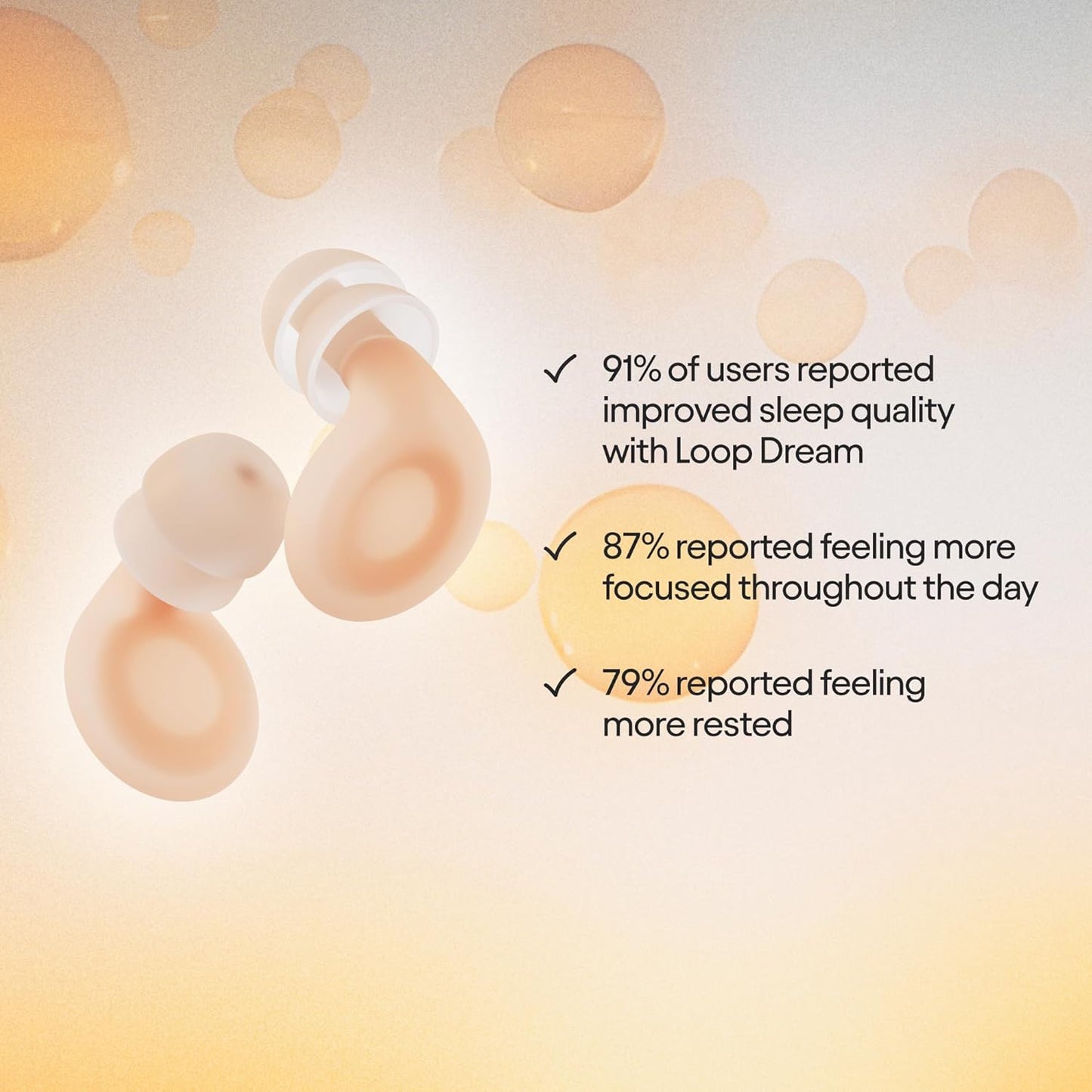 Loop Dream – Silicone/Memory Foam Earplugs for Sleep Comfort | Comfortable Ear Plugs for Muffling Snoring & Sleeping | Customized Fit | 27dB (SNR) Noise Reduction