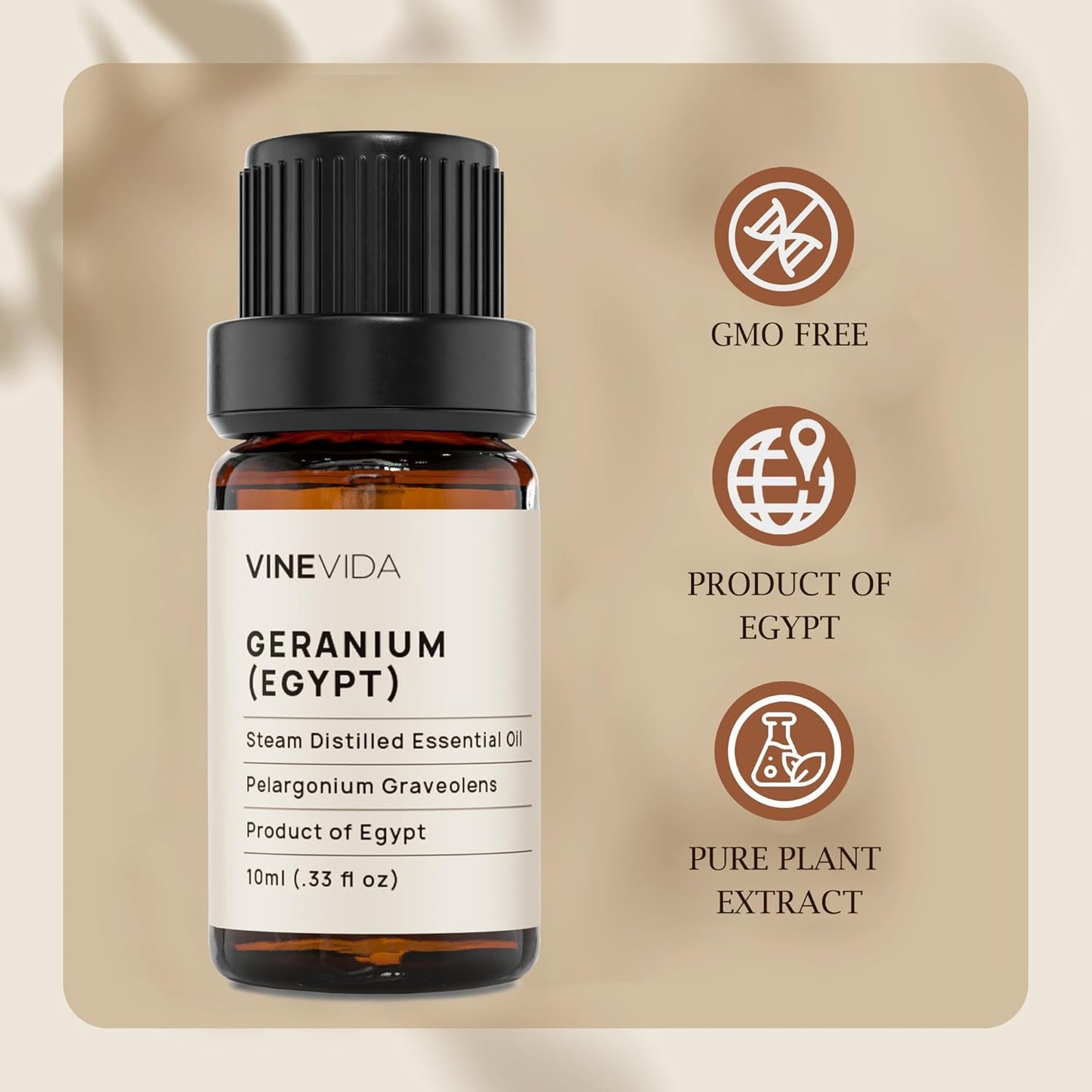 VINEVIDA Geranium Essential Oil - Egypt Scent - 10 mL - DIY Candle & Soap Making