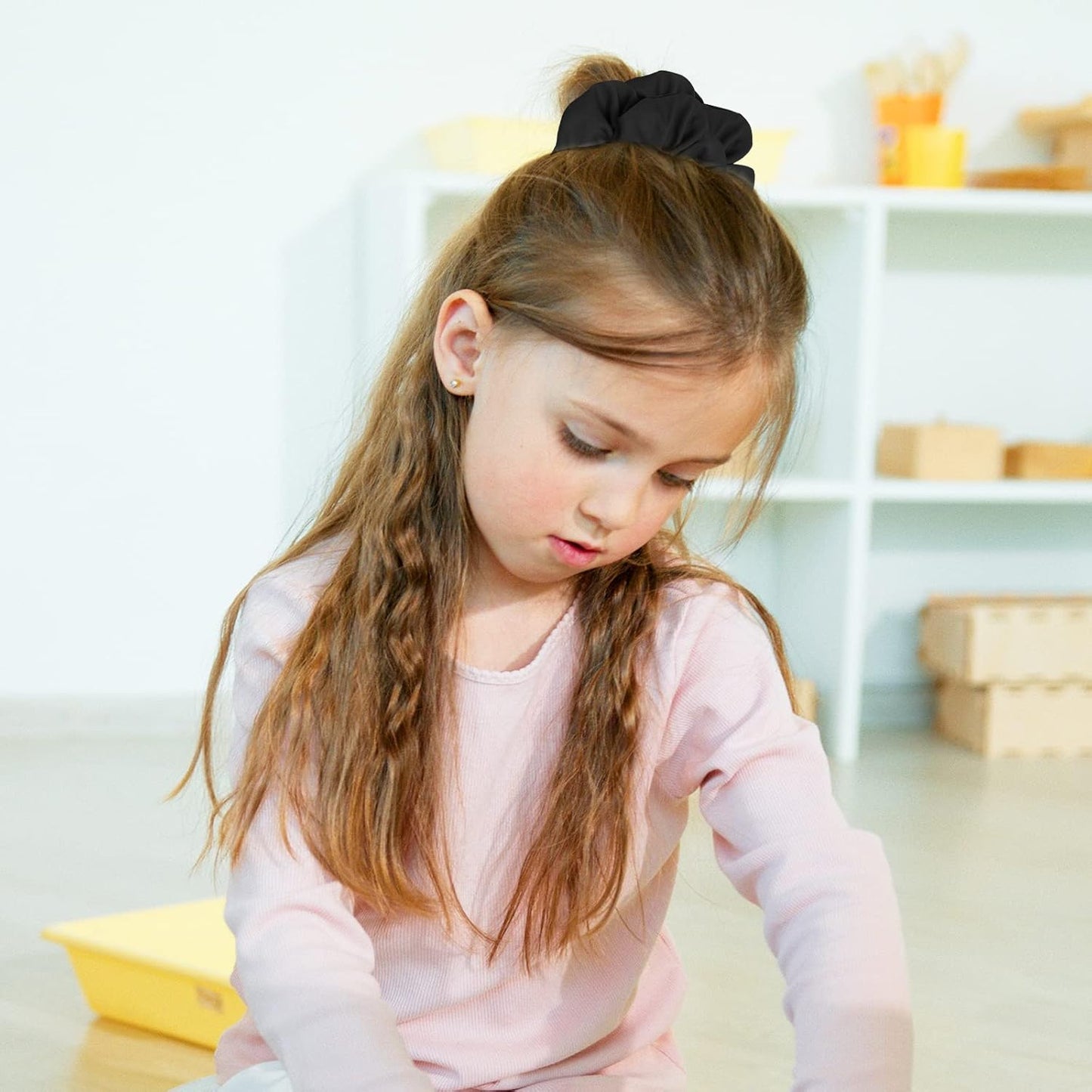 Lolalet Scrunchies for Women, Satin Hair Scrunchies Softer Than Silk Hair Ties for Hair Sleep, Big Scrunchy Ponytail Holder with Elastic Hair Bands for Girls Thick Thin Curly Hair -6 Pack, Style F