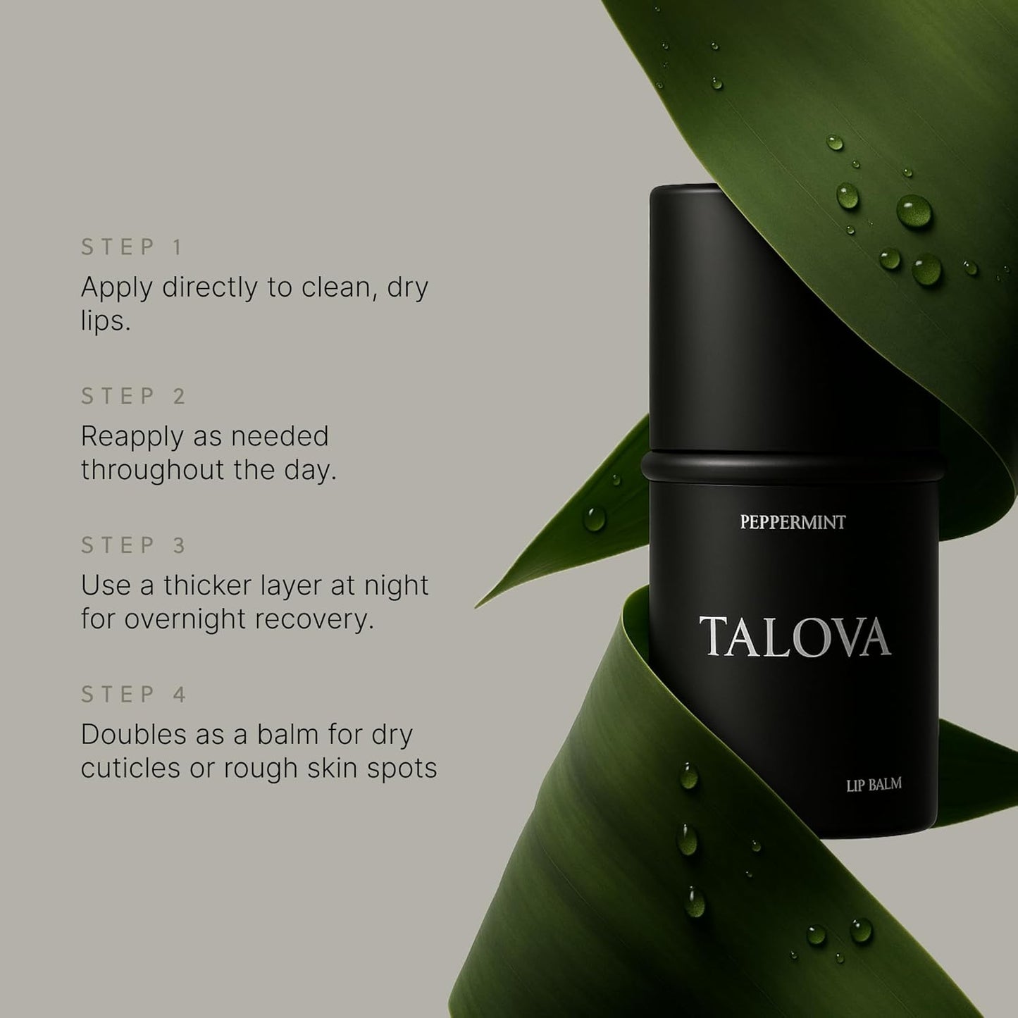 Peppermint Grass-Fed Tallow Lip Balm, Lip Sleeping Mask, Overnight Moisturizer, Natural & Clean Moisturizing Lip Balm w/Vitamins A, D, E, & K, Nourishes & Smooths Texture, Dry & Chapped Lips