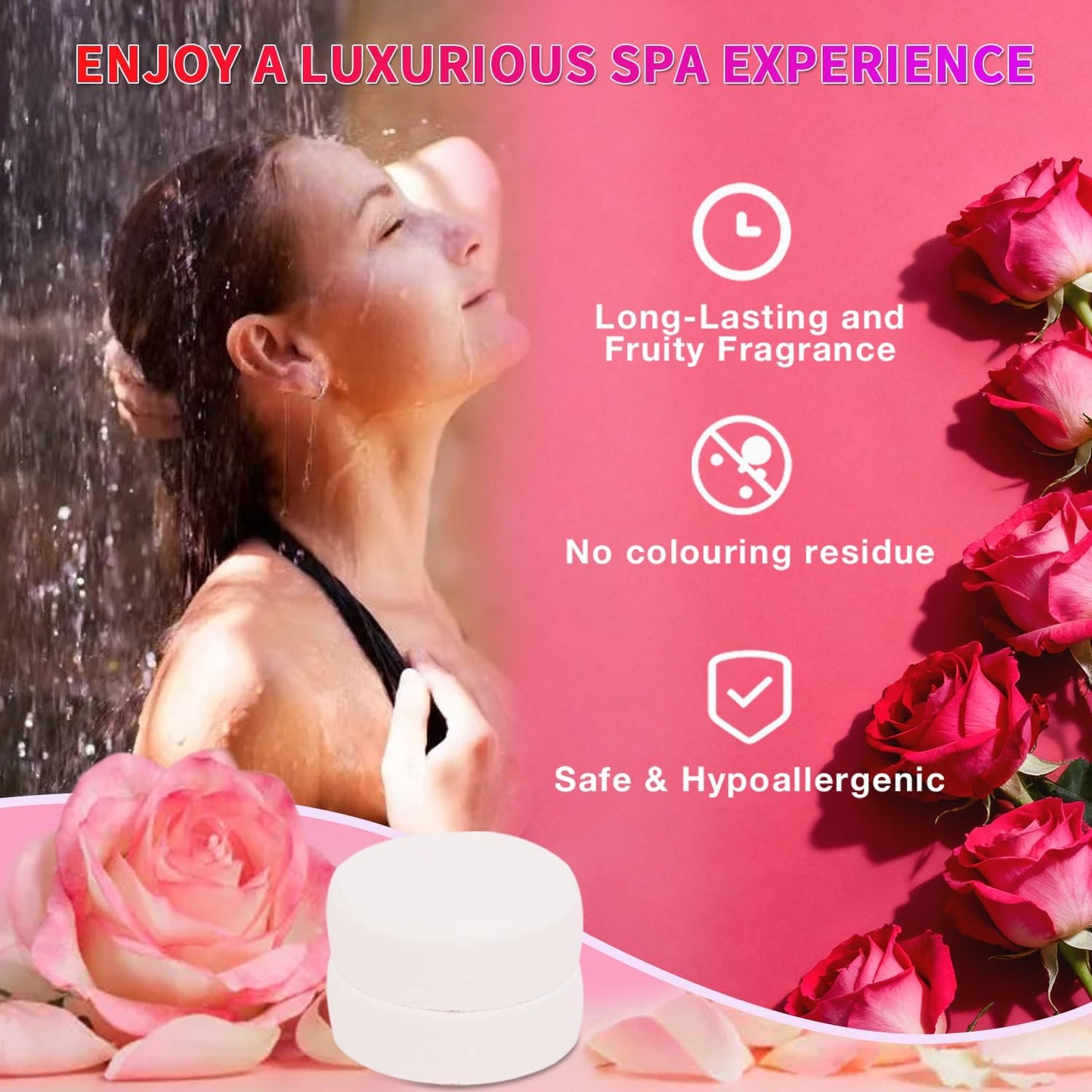 Shower Steamers Aromatherapy 30 Pack Shower Bombs with Natural Essential Oils, Home SPA Stress Relief Christmas Stocking Stuffers Birthday Gifts for Women Mom Men Self Care Relaxation