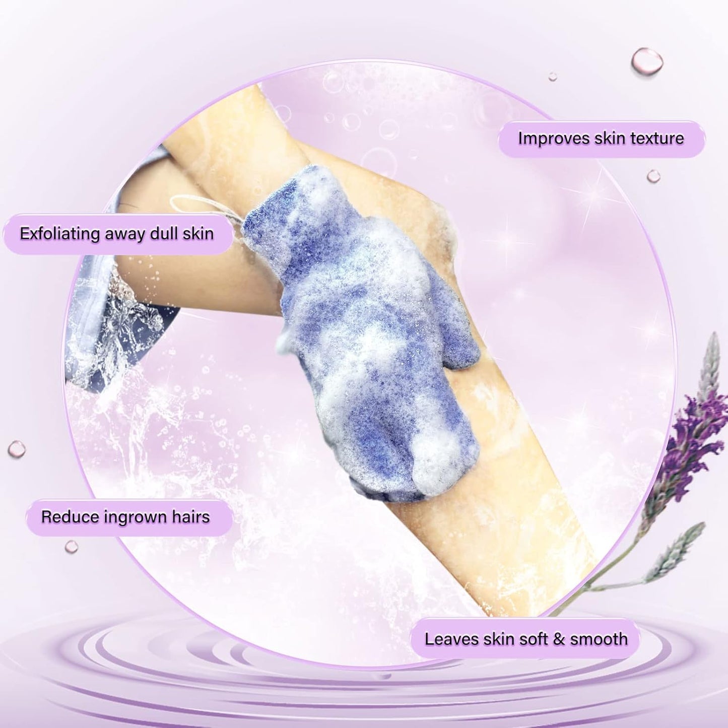 Evridwear Shower Exfoliating Mitts, Deep Cleanse Bathing Scrub Gloves Self Tan Scrubber Mitten Dead Skin Remover for Men and Women,1 Pair Heavy