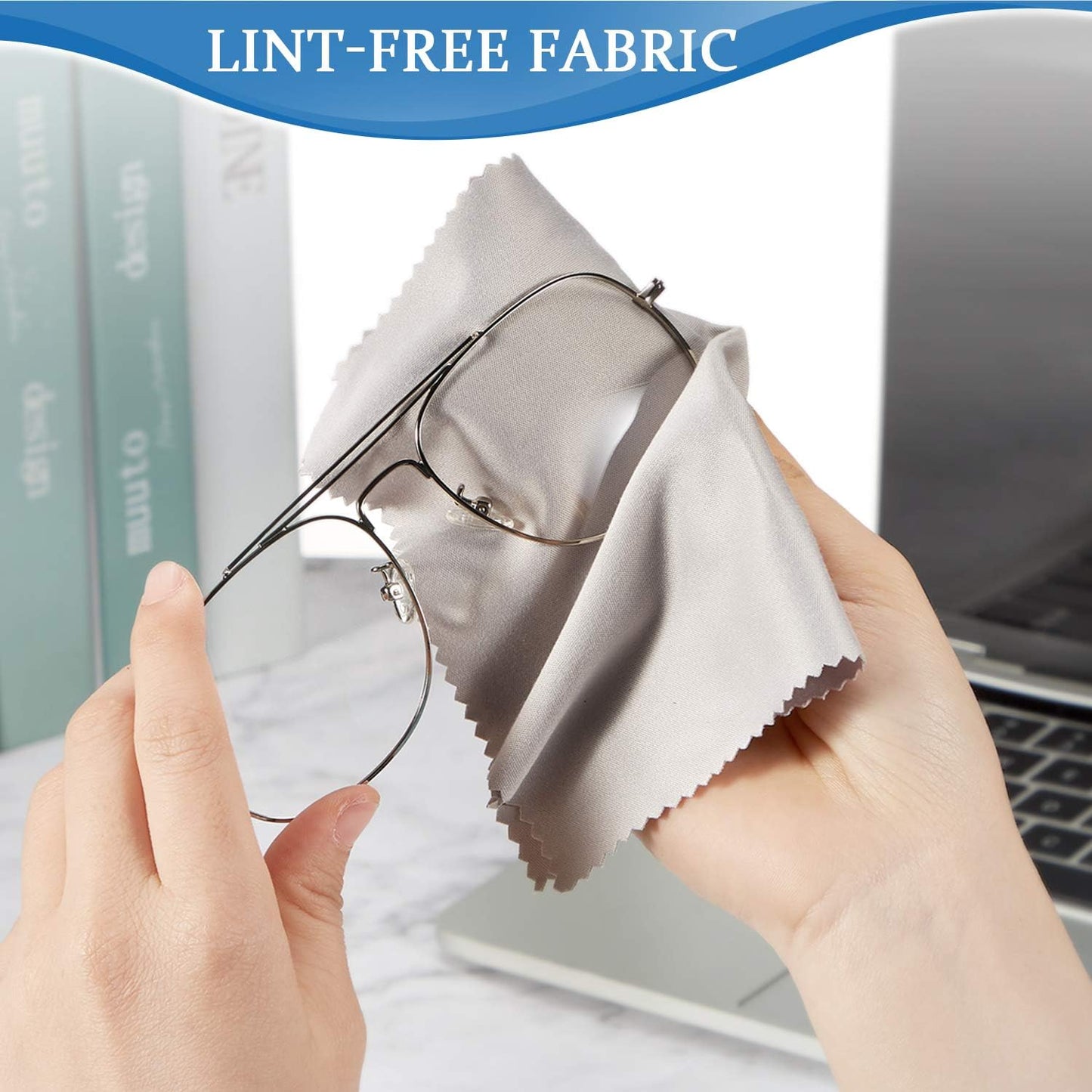 Frienda 100 Pieces Microfiber Cleaning Cloths 7 x 6 Inch Screen Microfiber Optical Cleaning Cloths for Smart Phones Laptops Tablets Lens TV Camera Lens Eyeglasses Glass