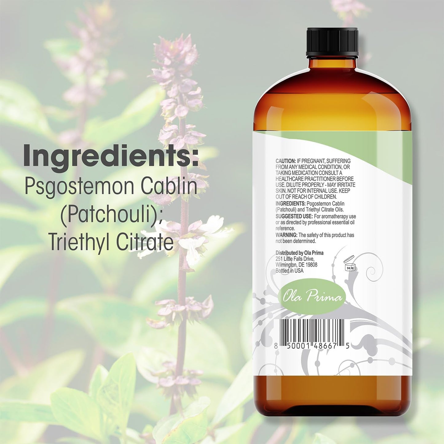 Ola Prima Oils 16oz - Patchouli Essential Oil - 16 Fluid Ounces