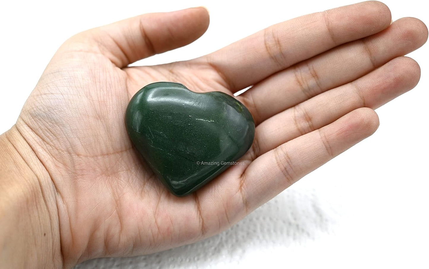 Amazing Gemstone Green Aventurine Crystal Heart Palm Stone - Pocket Massage Worry Stone for Natural Body Chakra Balancing, Reiki Healing and Crystal Grid