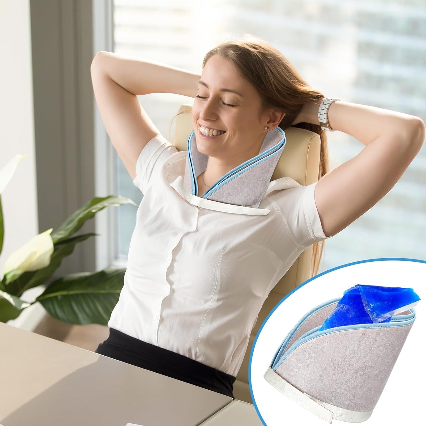 2 Pcs Heating Pad Cover Foam Filled Terry Cover Hydroculators Moist Hot Heat Pack for Cramps Muscle Soreness Dysmenorrhea Aches Relaxation Without Pockets (Neck Contour)
