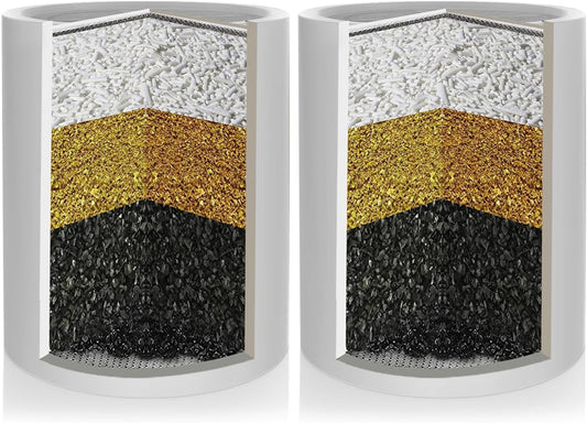 Enhanced Formula Multi-Stage Shower Filter Cartridge,High output Universal replacement filter cartridge, Remove Chlorine Heavy Metals and Other Sediments, Reduces Dry Itchy Skin（Pack of 2)