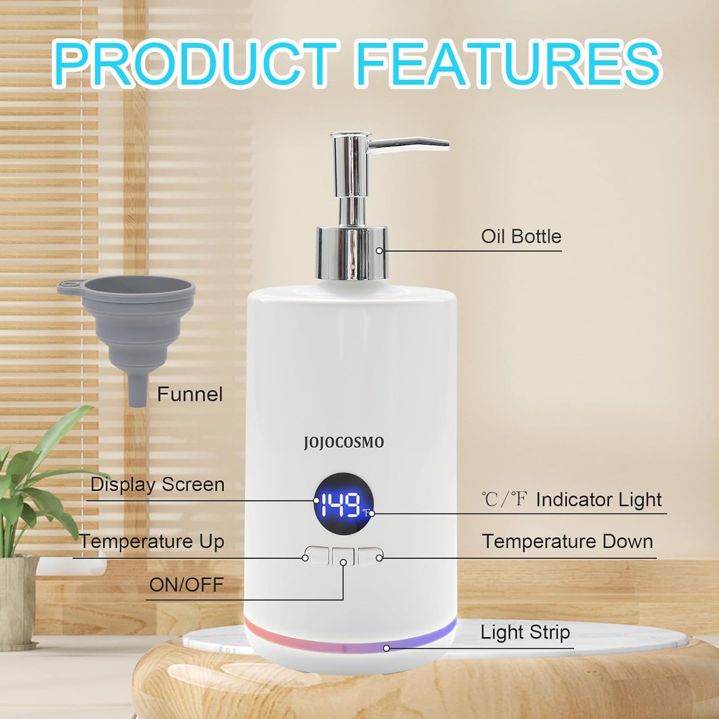 Massage Oil Warmer, Professional Lotion Warmer Heater,Automatic Massage Bottles Warmer Heated Oil Lotion Cream for Salon, Barber Shops, Home, with Two Oil Bottle Dispenser