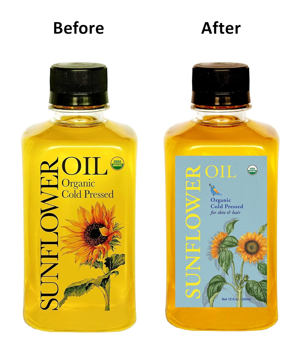 DAANA Sunflower Oil for Skin: Certified USDA Organic, Extra Virgin, Cold Pressed (12 fl oz)