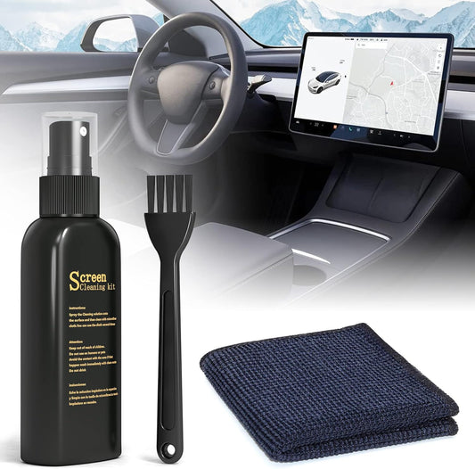 Car Screen Cleaner, Car Touch screen cleaner for Tesla, Screen Cleaner for Car Display, EV Car Screen Cleaner Spray and Wipe, Screen Cleaner Kit for Dashboard, laptop, Monitor