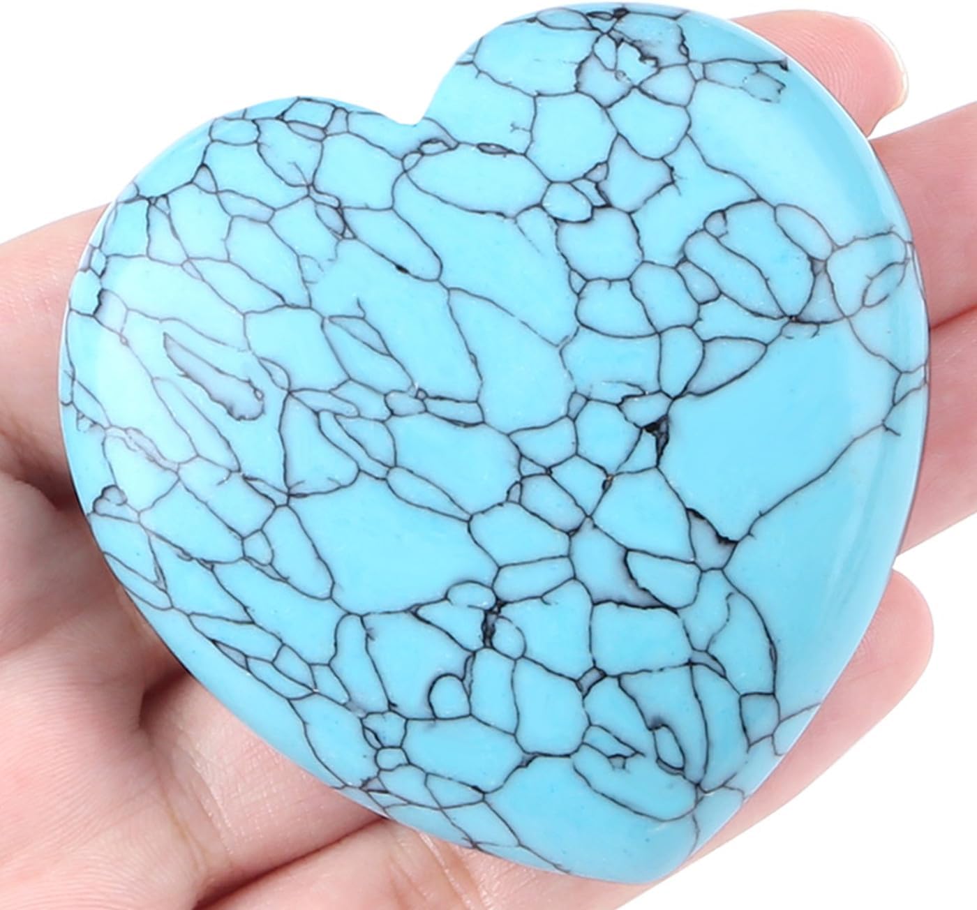MAIBAOTA 60 mm Green Turquoise Crystals Large Heart Stone Healing Crystals Natural Crystal Heart Reiki Gemstone Polished Heart Shaped Rocks Meditation Mothers Day Crystal Gifts for Mom Her