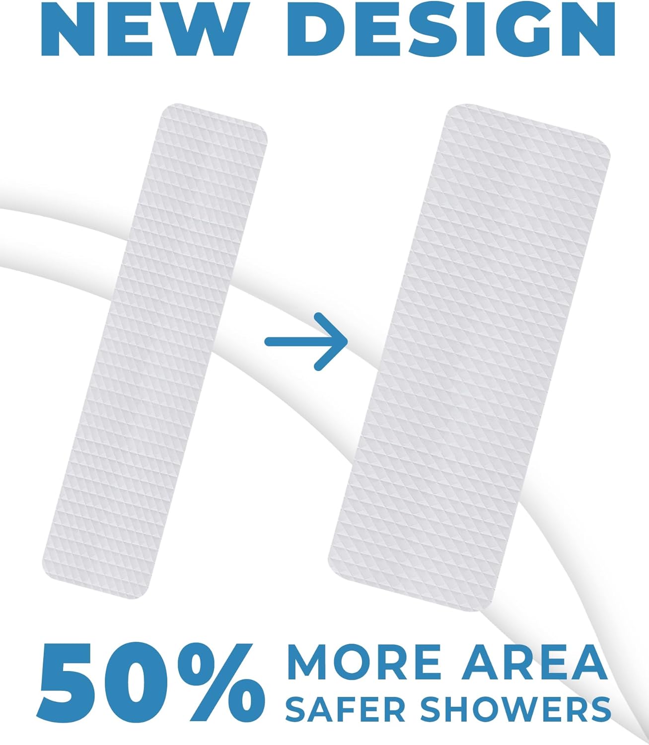 XXL Anti Slip Shower Stickers 12 PCS, Invisible Non-Slip Shower Strips for Adults, Premium Adhesive Bath Tub Stickers (Clear)