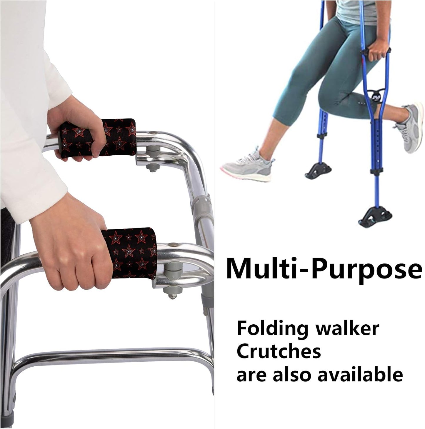 Spring Seaon Universal Walker Handle Padded -Hand Grip (2 Pack) Covers Non-Slip Cushion Padding for Folding Rolling Walker,Rollator Handle-Crutch Handle Pad Grips- Mobility Aid