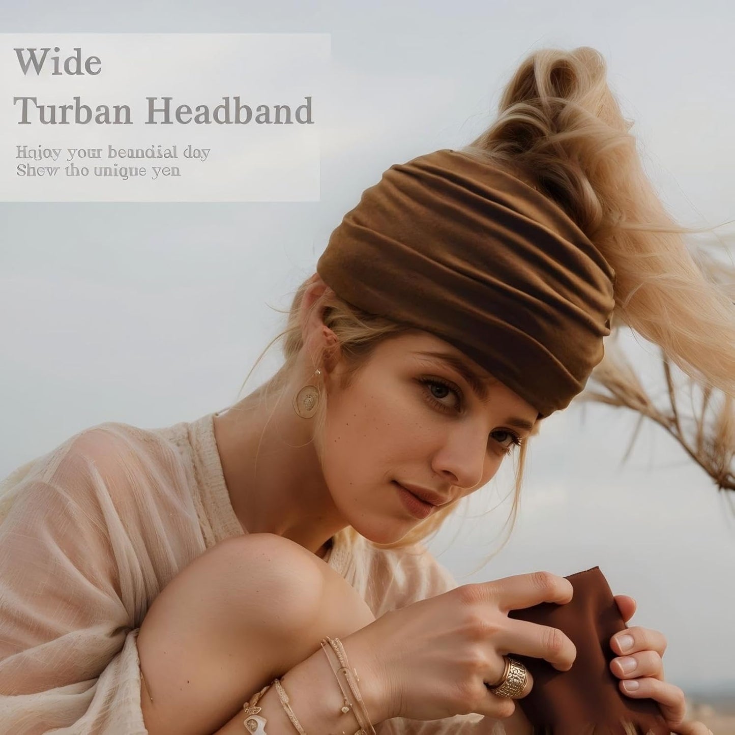 12-Pack Wide Stretch Headbands for Women - Non-Slip Extra Wide Turban Hair Bands for Workout, African Style, Sports & Daily Use (Breathable, All-Day Comfort) Color1 (Color2)