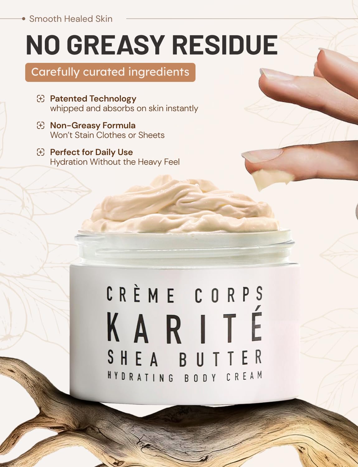 Karité Crème Corps Mini Shea Butter Body Cream | Hydrating Moisturizer for Dry & Sensitive Skin | Dermatologist-Formulated and Approved | Cruelty-free & Hypoallergenic for all Skin Types - 1.7fl oz