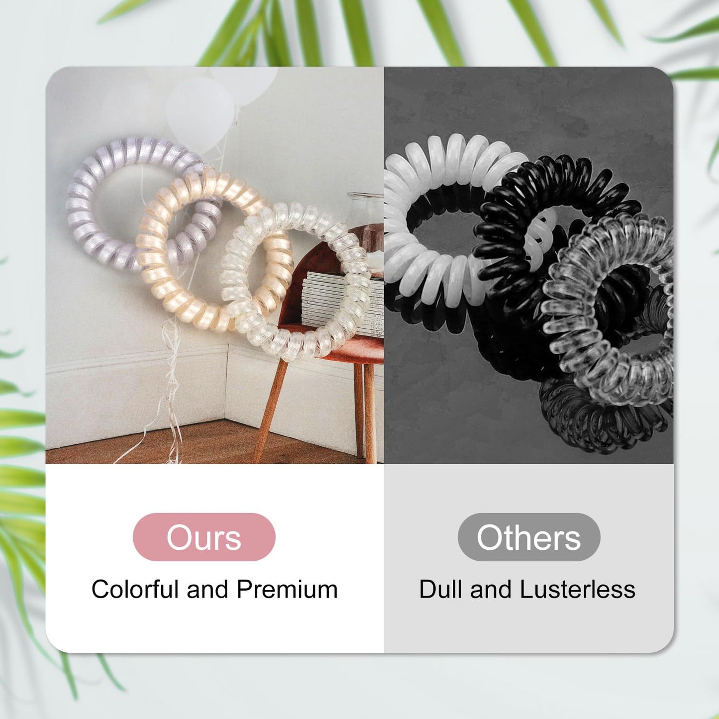 JessLab Spiral Hair Ties for Women, 10-Pack Traceless No-Damage Ponytail Holders, Coils Hair Bands for Girls, Assorted Colors