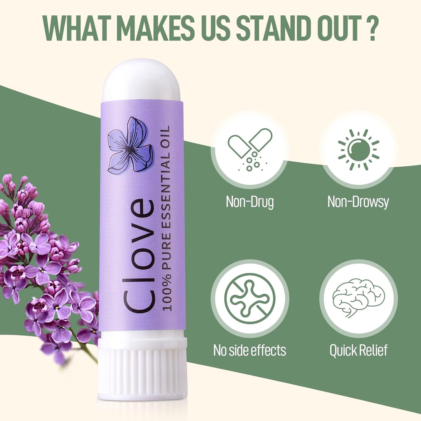 Hion Nausea Relief Inhaler-Clove, 100% Natural Essential Oils Inhalers