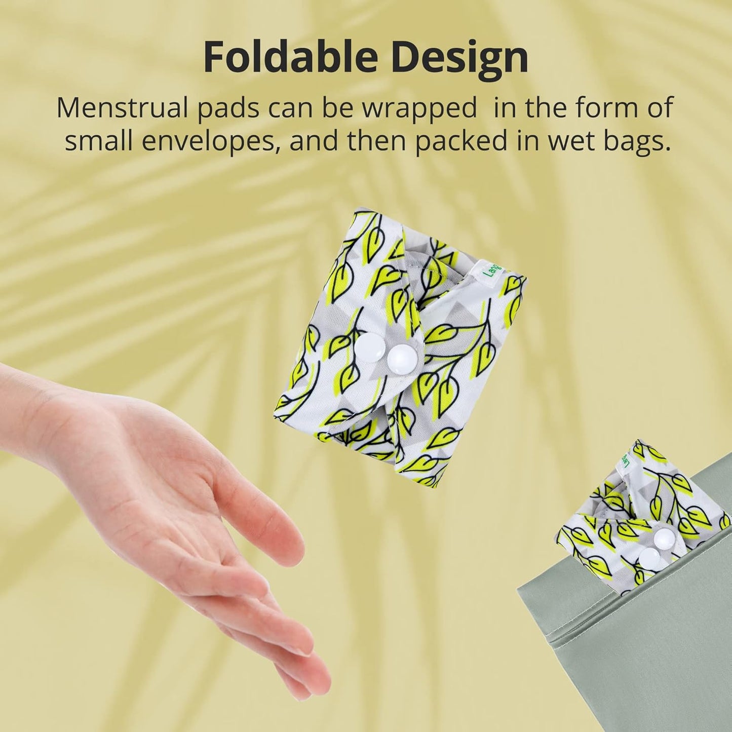 7pcs Set 1 pc Mini Wet Bag +6pcs Absorbent Reusable Sanitary Pads/Washable Cloth Menstrual Pads（Spring,M…