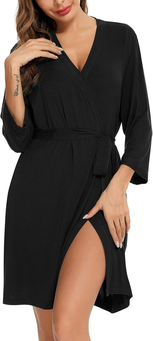 Samring Women's Lightweight Robe Soft Kimono Robes Short Bathrobe for Women Sleepwear