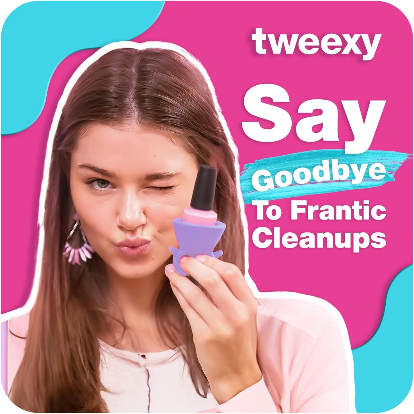 tweexy Wearable Nail Polish Holder Ring - Nail Polish Bottle Holder for Easy Application | Perfect for Fingernail Painting, Manicure & Pedicure | Nail Polish Accessories (Lilac Dreams)