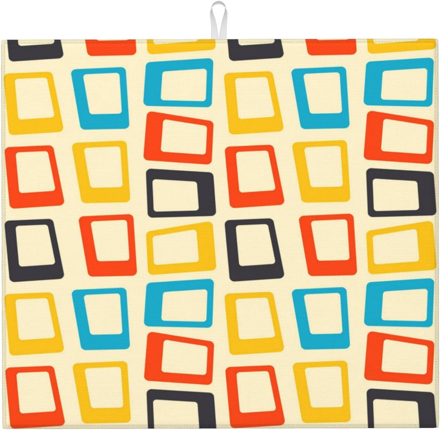 Mid Century Modern Dish Drying Mat for Kitchen Counter Washable Absorbent Reversible Microfiber Retro Drying Pad Kitchen Accessories 16x18 Inch