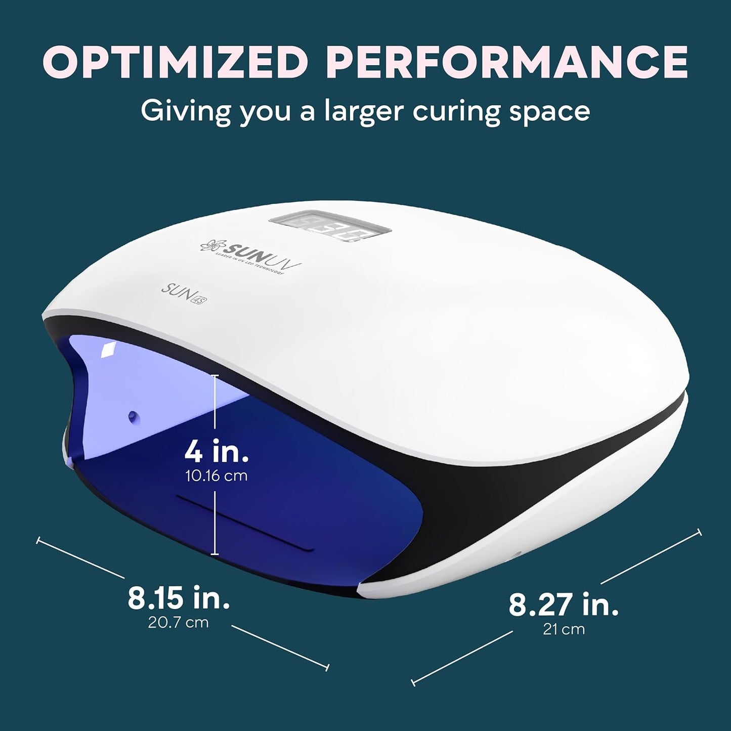SUNUV UV LED Nail Lamp, UV Light for Gel Polish with 4 Timer Settings, Nail Dryer with LCD Display, Removable Base SUN4S Black
