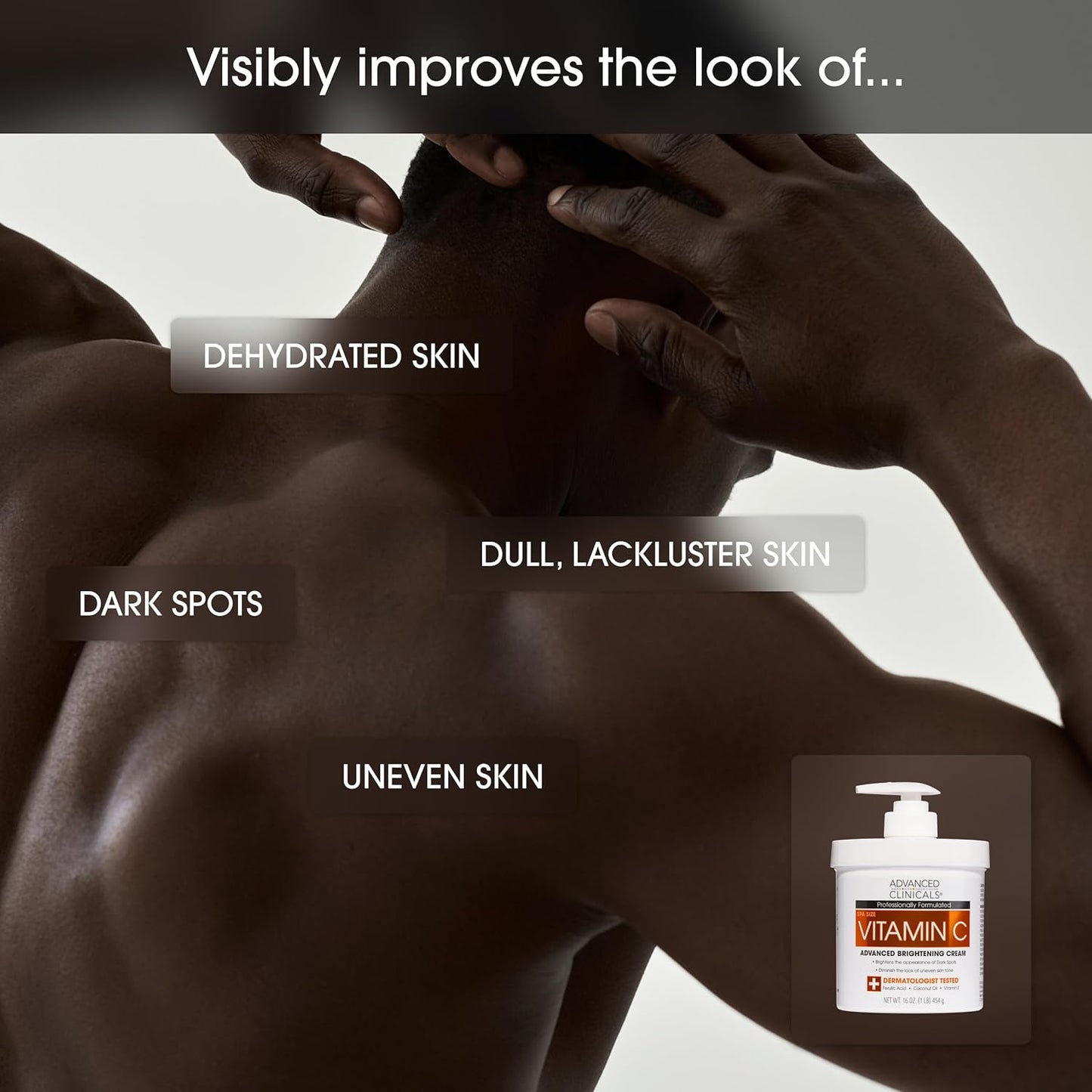 Advanced Clinicals Vitamin C Cream Visibly Brightening Body Lotion | Vitamin C Moisturizer Skin Care Body Cream For Women & Men Visibly Improves Look Of Dark Spots & Uneven Skin Tone, W/Travel Size