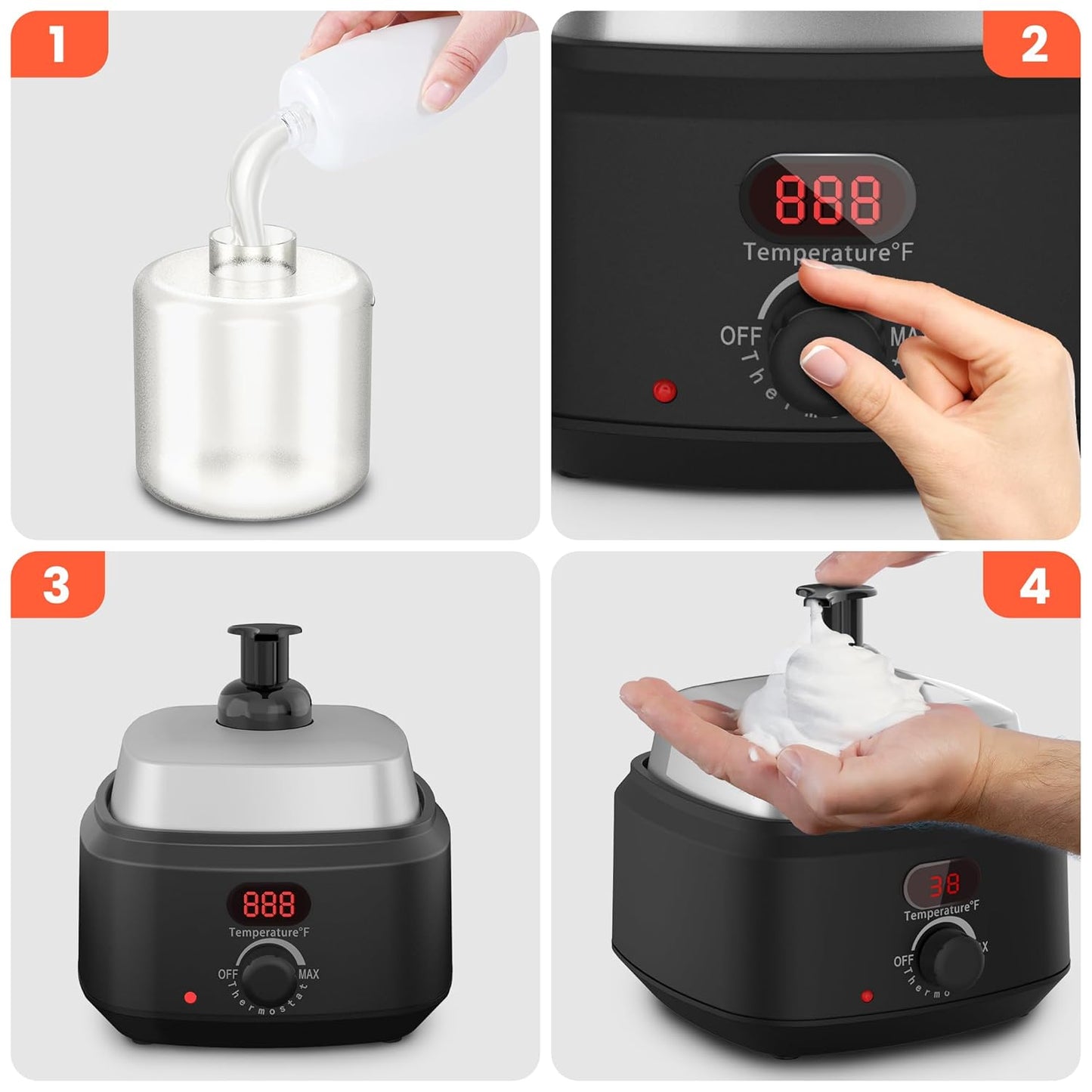 TASALON New Upgrade Professional Hot Lather Machine for Shaving - 850ml Large Capacity Shaving Heater Foam Maker with Digital Temperature Display and 2 pumps, Home Use, Salon, and Barber Shops