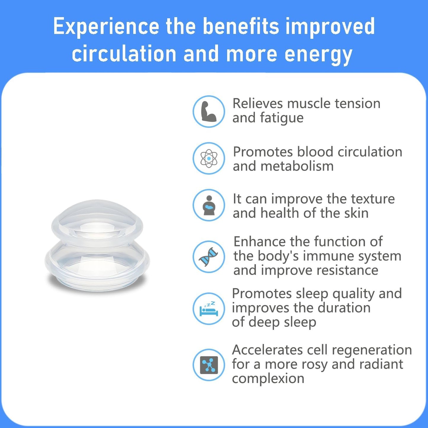 Silicone Cupping kit for Massage Therapy, Professionally Massage Cup for Body Sculpt Cup (Clear, M*2 Cups)