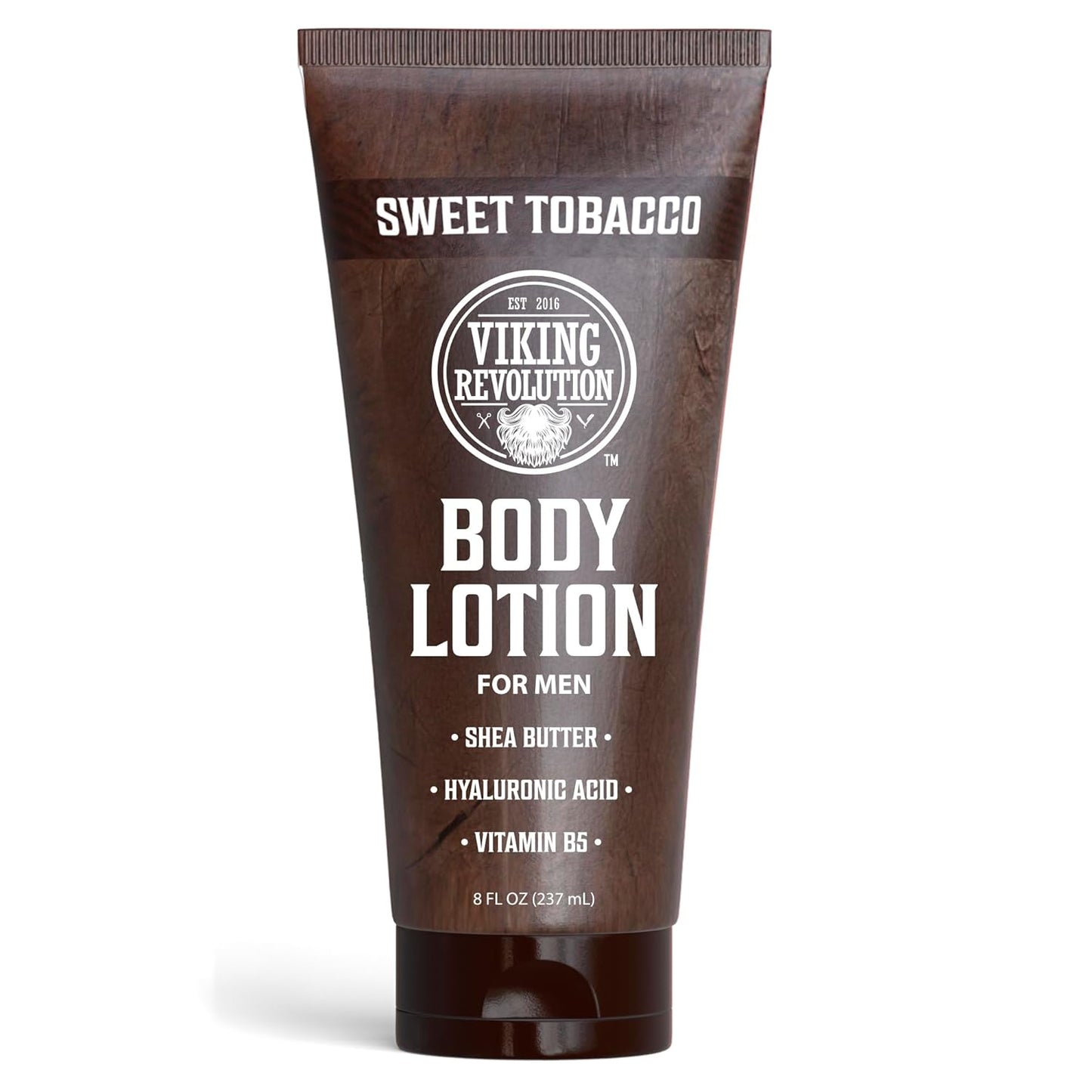 Viking Revolution Sweet Tobacco Body Lotion for Men –Mens Lotion for Dry Skin with Shea Butter, Hyaluronic Acid and Vitamin B5 – Nourishing Mens Body Lotion for Hydrated and Smooth Skin (8oz, 1 Pack)