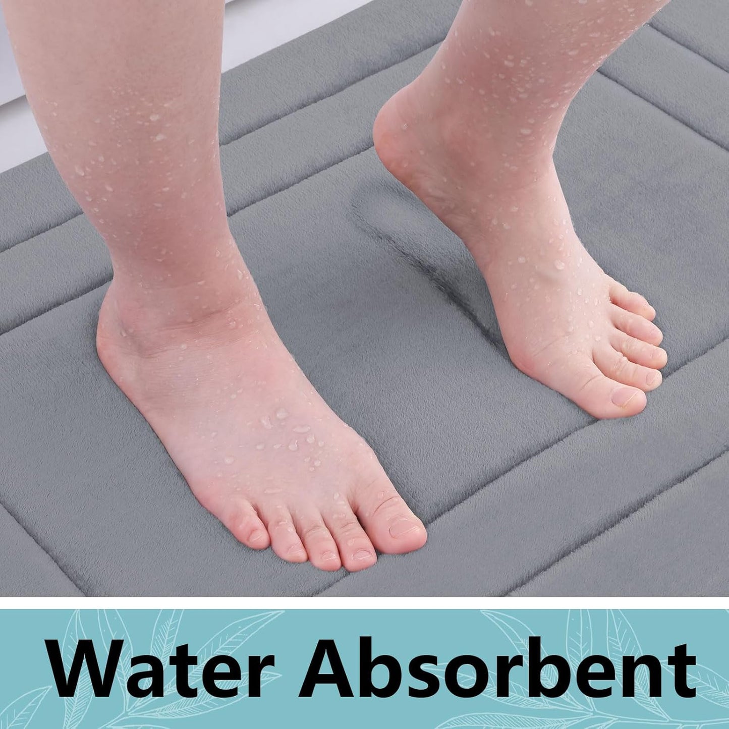 Arotive Memory Foam Bathroom Rug Mat 30x20, Ultra Soft and Absorbent Bath Mat, Machine Wash Dry, Comfortable Bath Rug Carpet for Bathroom Floor, Tub and Shower, Medium Grey