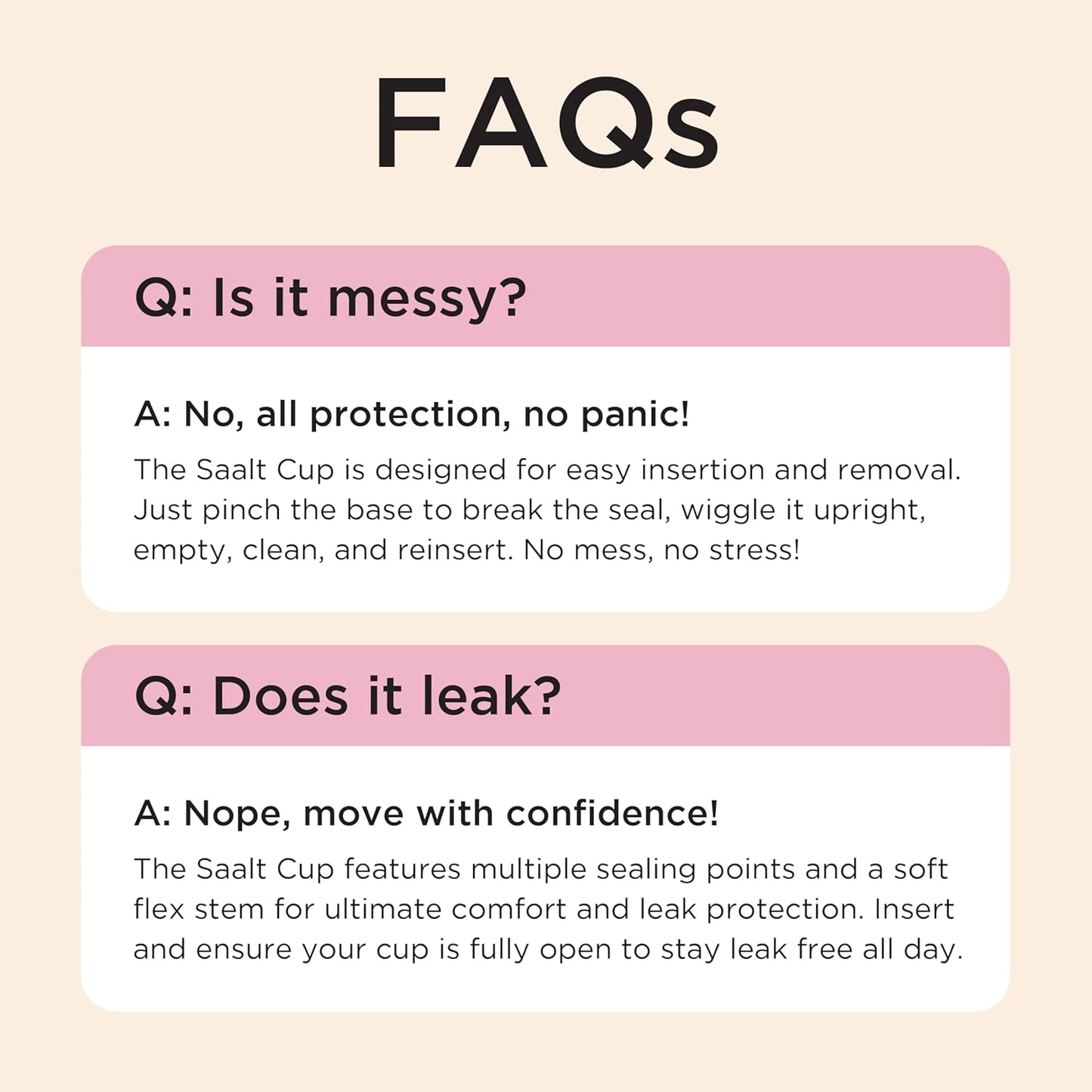 Saalt Menstrual Cup - Premium Design - Most Comfortable Period Cup - #1 Active Cup - Wear for 12 Hours - Soft, Flexible, Reusable Medical-Grade Silicone - Made in USA