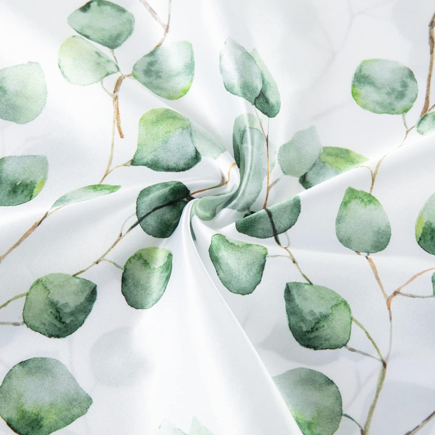 EXQ Home Satin Pillowcase Silky Satin Pillowcase for Hair and Skin,Soft Cooling Printed Pillow Cases Queen Size Set of 2 Satin Pillow Case with Envelope Closure Ink Leaf