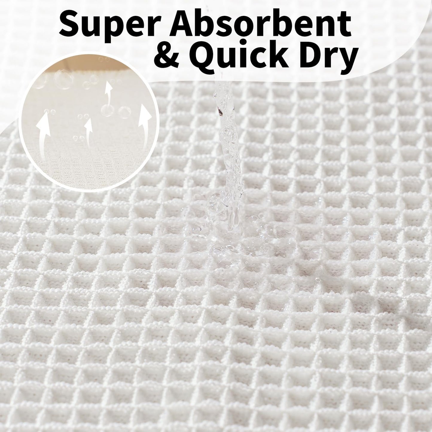 White Bathroom Rugs, Waffle Bath Mat Non Slip Washable, Super Absorbent & Quick Dry, Boho Bath Mat Farmhouse Bathroom Decor, 20'' x 32'', White