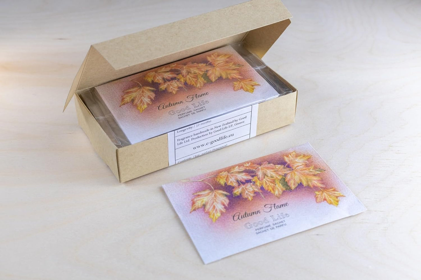 Good Life Autumn Flame Scented Sachets | Designed in New Zealand | 12 Sachets